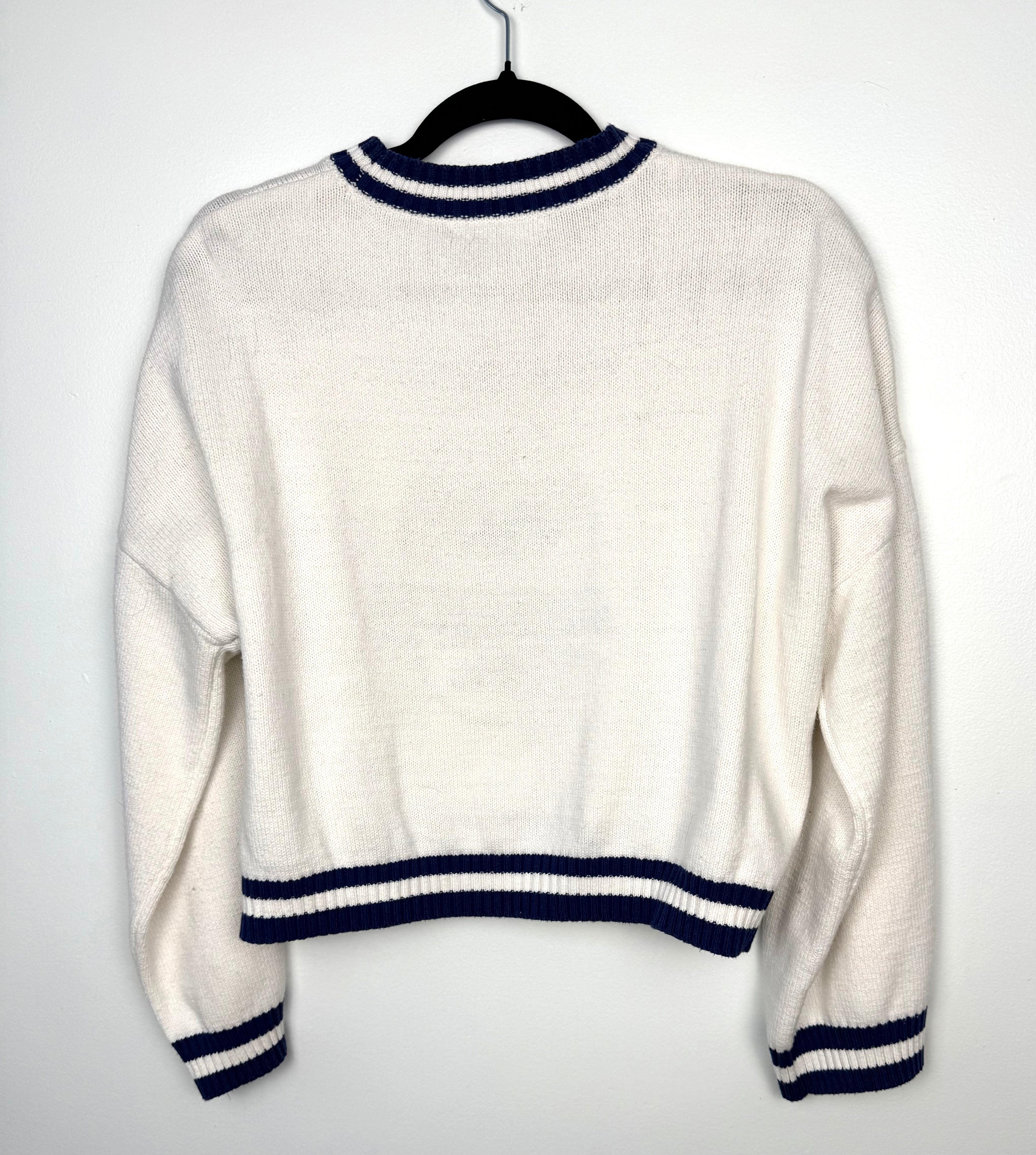 preppy country club sweater showing the back of Pickleball sweater