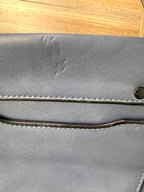 pressure mark on Vegan Leather Blue Grey Saddle Crossbody Bag at Blue Sparrow Shop 