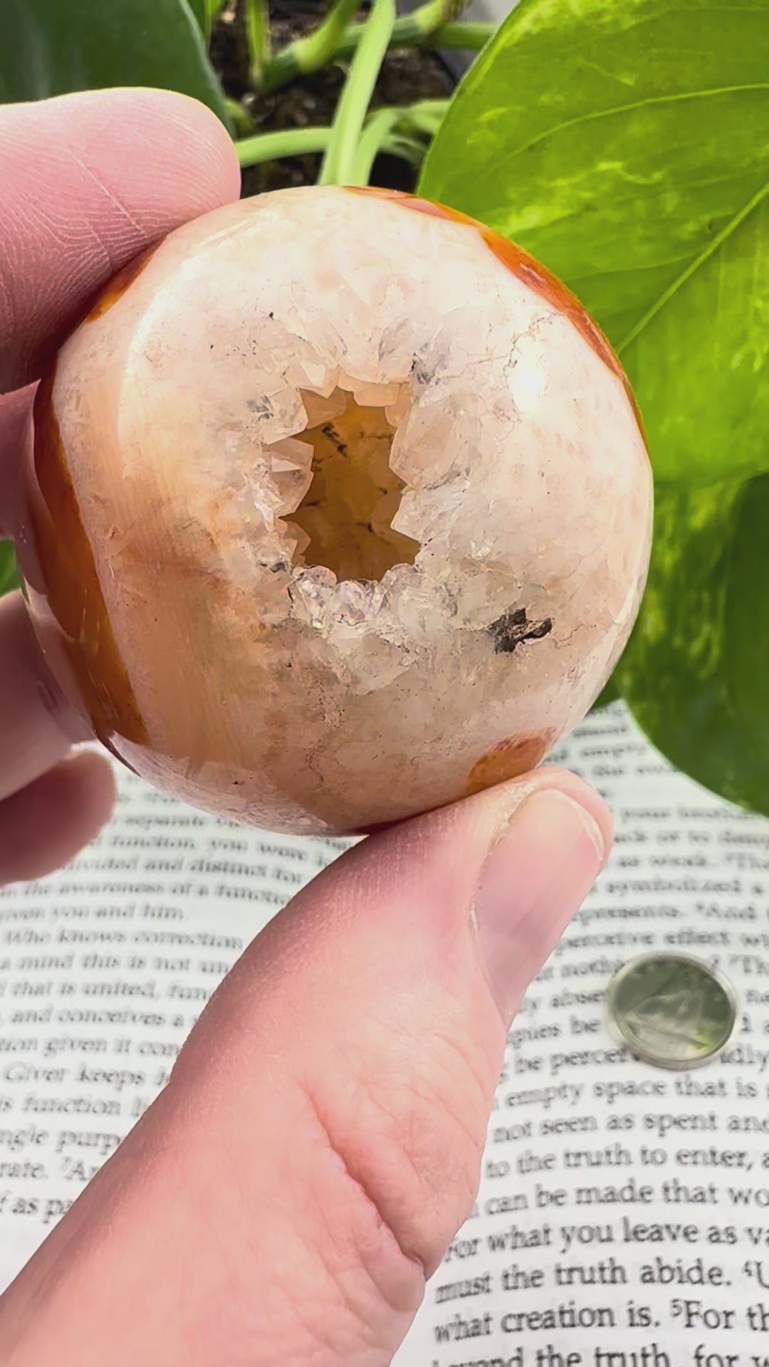 17 second video showing the carnelian with druzy from all sides 