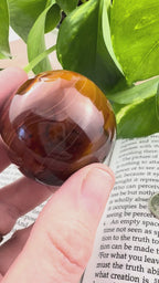 video of carnelian sphere showing all sides 