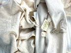 pulls inside collar of NWT Duffield Design Bamboo Cotton Waterfall Cardigan | Size L at Blue Sparrow Shop 