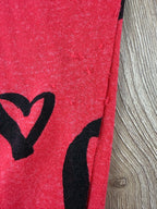 pulls on sleeve of Made in USA Sundry Heart Print Zip Hoodie at Blue Sparrow Shop
