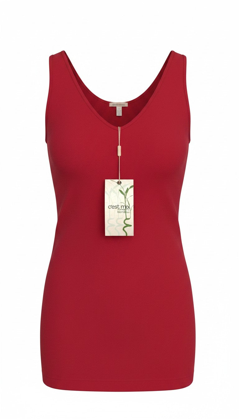 red chilli pepper coloured Bamboo Tank top by C'est Moi at Blue Sparrow Shop 