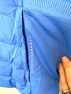 reflective pocket detail on Lululemon blue insulated vest women size 12 full zip puffer vest athleisure outerwear.