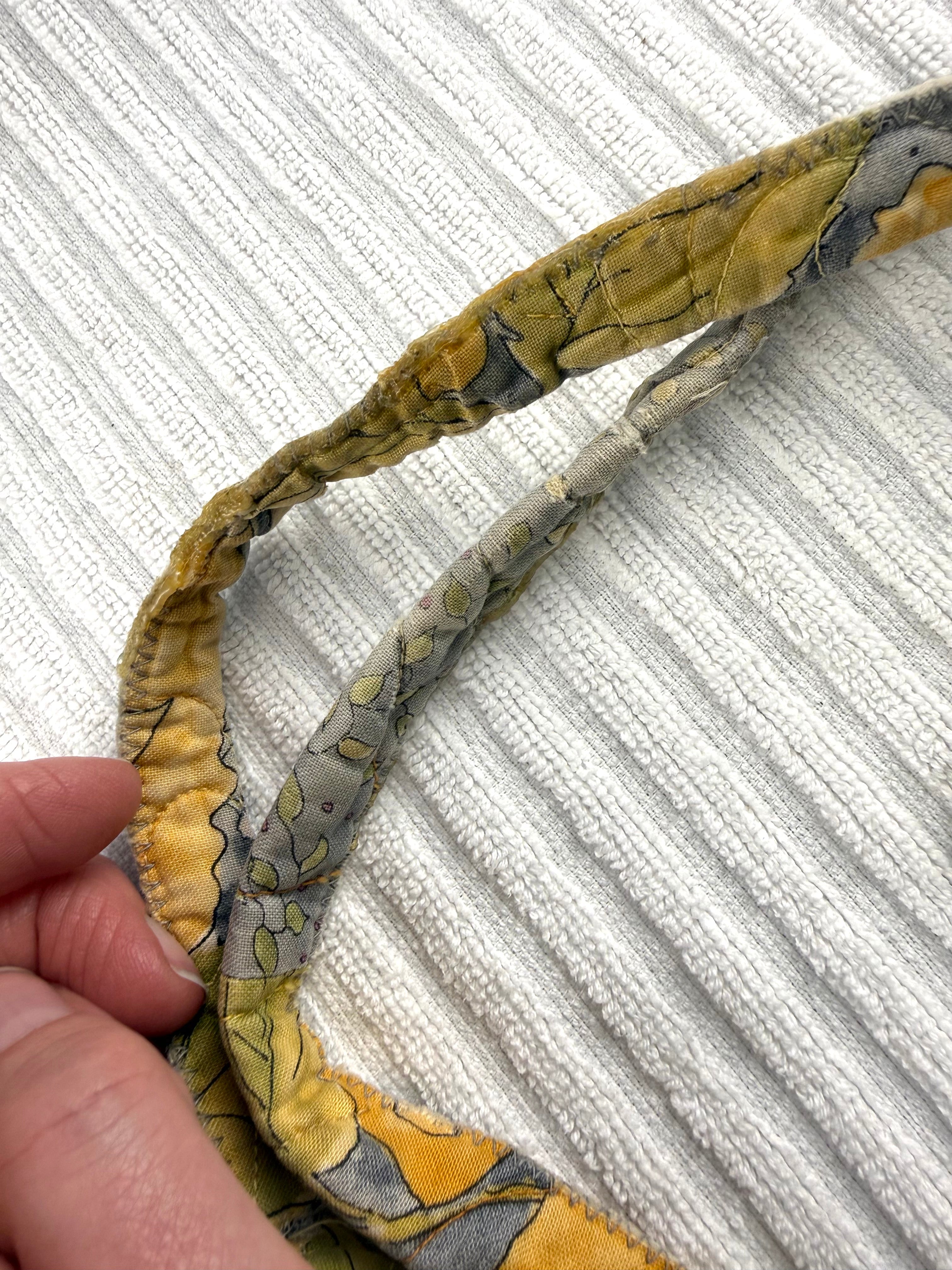 repaired handles on Handmade Quilted Cotton Tote Bag at Blue Sparrow Shop