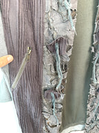 side pocket on Hypnose Grey Mixed-Media Layered Cardigan | Size S/M