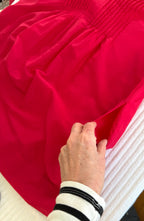 side pocket on Marks & Spencer Autograph Cotton Silk Pintuck Tunic — Cyclamen Pink | 3/4 Sleeve | UK 20 (CDN 2X/18-20) at Blue Sparrow Shop 