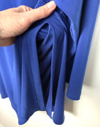side slit on Sympli Asymmetrical Cold-Shoulder V-Neck Top 