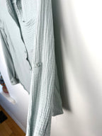 sleeve detail on 100% Cotton Button Front Shirt | Size S at Blue Sparrow Shop