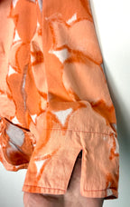 sleeve detail on 100% Cotton Parsley & Sage — Peach Abstract Floral Jacket, Size S at Blue Sparrow Shop Canadian Resale Reimagined 