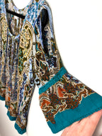 sleeve detail on Bila bohemian paisley blouse