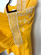 sleeve detail on Chelsea & Theodore Embroidered Boho Blouse 