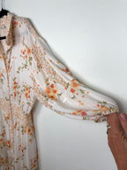 sleeve detail on Dex Smocked Waist Romantic Midi Dress | Size L at Blue Sparrow Shop