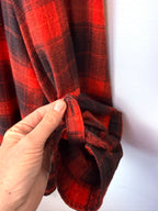 sleeve detail on Ricki's Long Plaid Shirt with Belt | Size XL