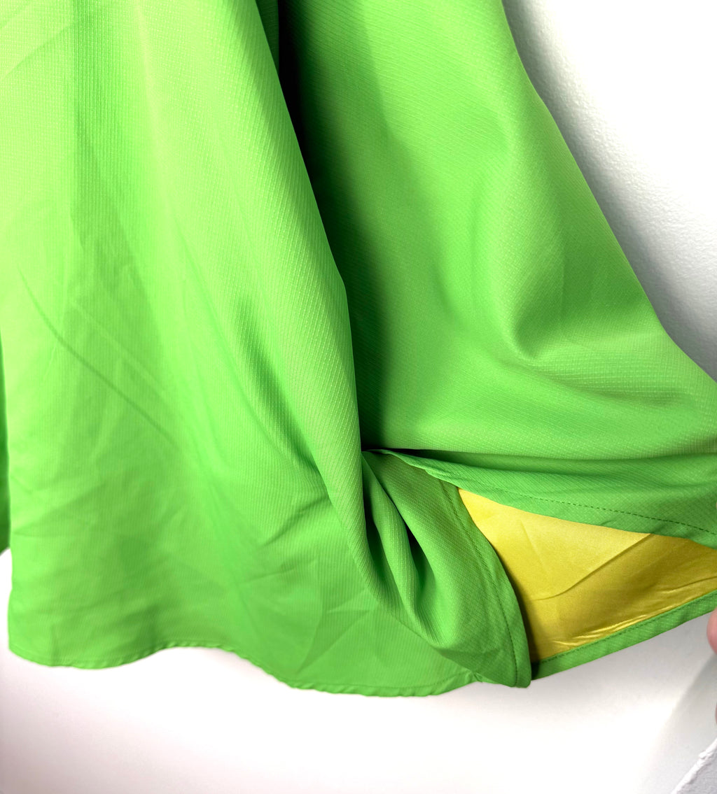 sleeve detail on retro Y2K style rain jacket with colorful polka dot lining