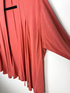 sleeve flow on Orange Fashion Village terracotta rust bamboo viscose open-front duster cardigan size L/XL — Blue Sparrow sustainable pre-loved fashion