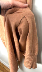 slit at hem of Tahari Merino Wool Blend Longline Duster | Cardigan at Blue Sparrow Shop