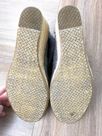 sole of TOMS Chambray Espadrille Wedge Booties