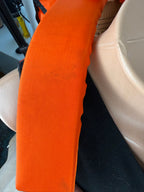 strap showing wear on Vintage World Famous Hiking Backpack shown on mannequin 