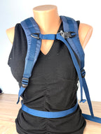 straps on MEC Daypack Backpack 16L Lightweight Hiking Travel Blue on mannequin 