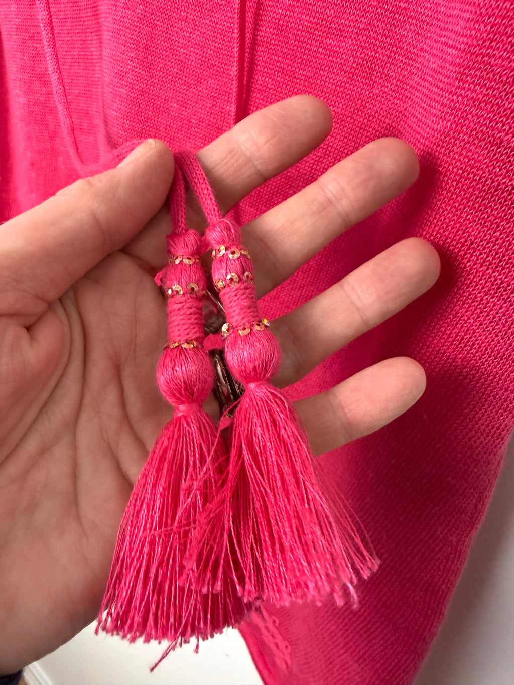 tassles on 100% Linen Sleeveless Top | Size L at Blue Sparrow Shop