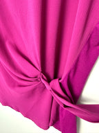 tie waist detail on Vince Camuto Magenta Draped Side Top | Size M  at Blue Sparrow Shop 