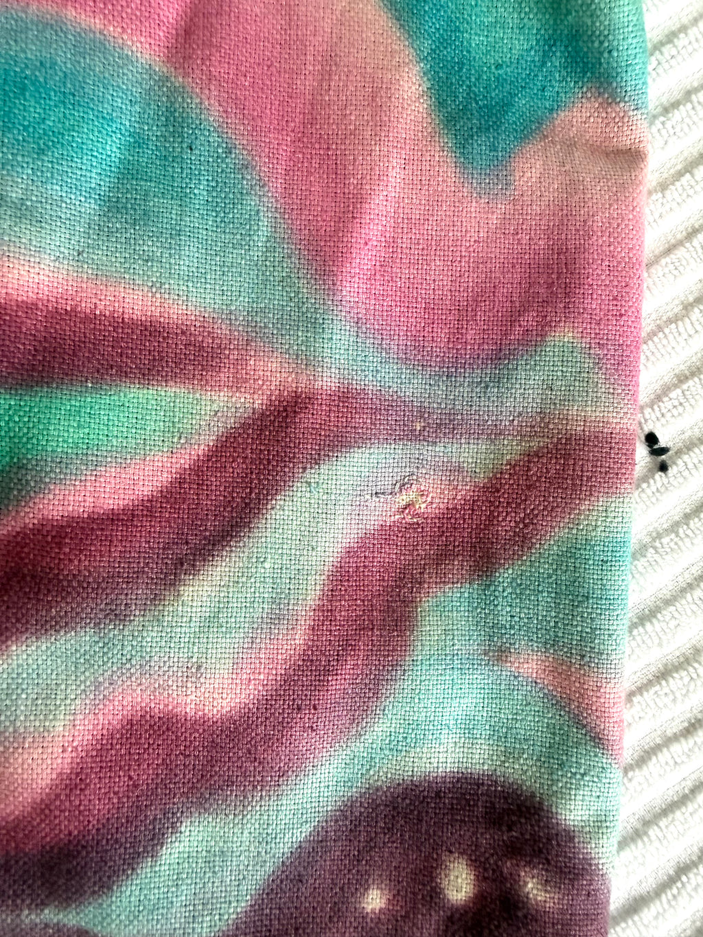 tiny pull on sleeve of Emma Chun Shroff Hand Painted Silk Jacket | Wearable Art Blazer at Blue Sparrow Shop