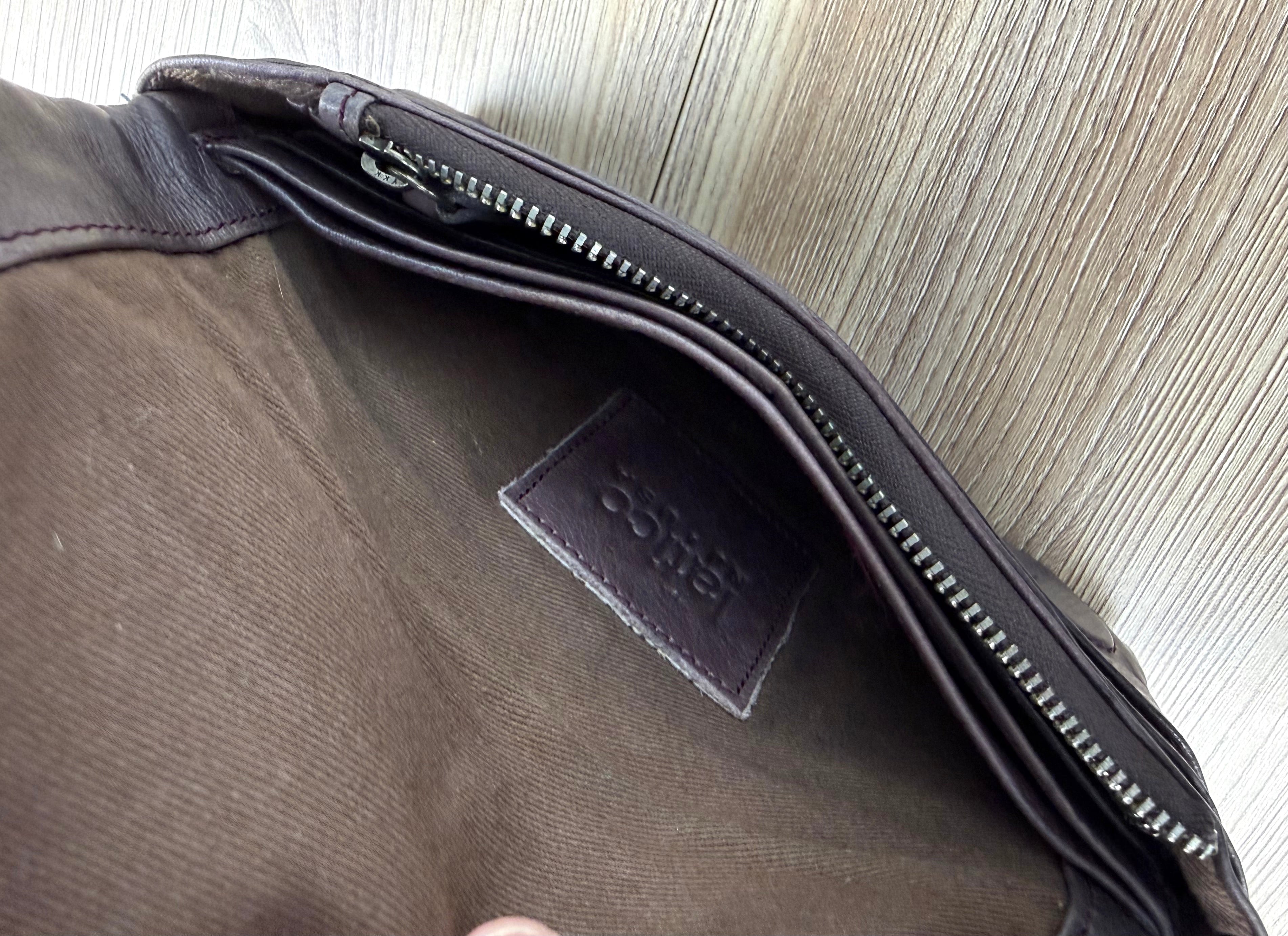 top open view of back holding strap on Latico Leathers best selling Terry Leather Wallet 
