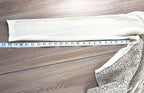 twin set simona barbieri beige cardigan with laser cut leather front panel measuring 22" sleeve length