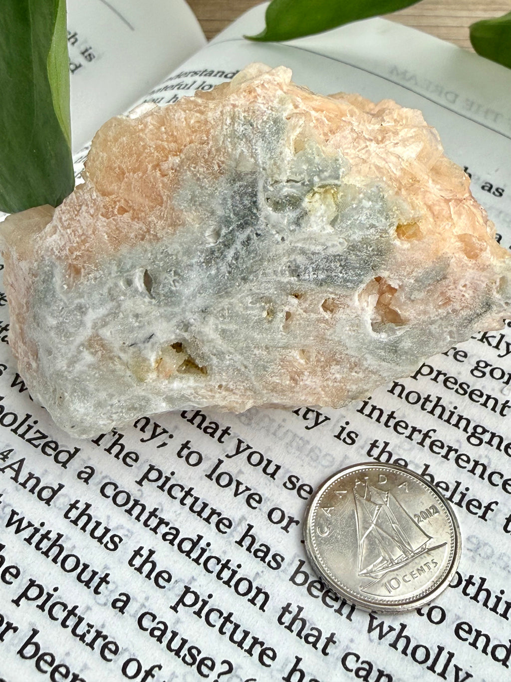 bottom of stilbite crystal
