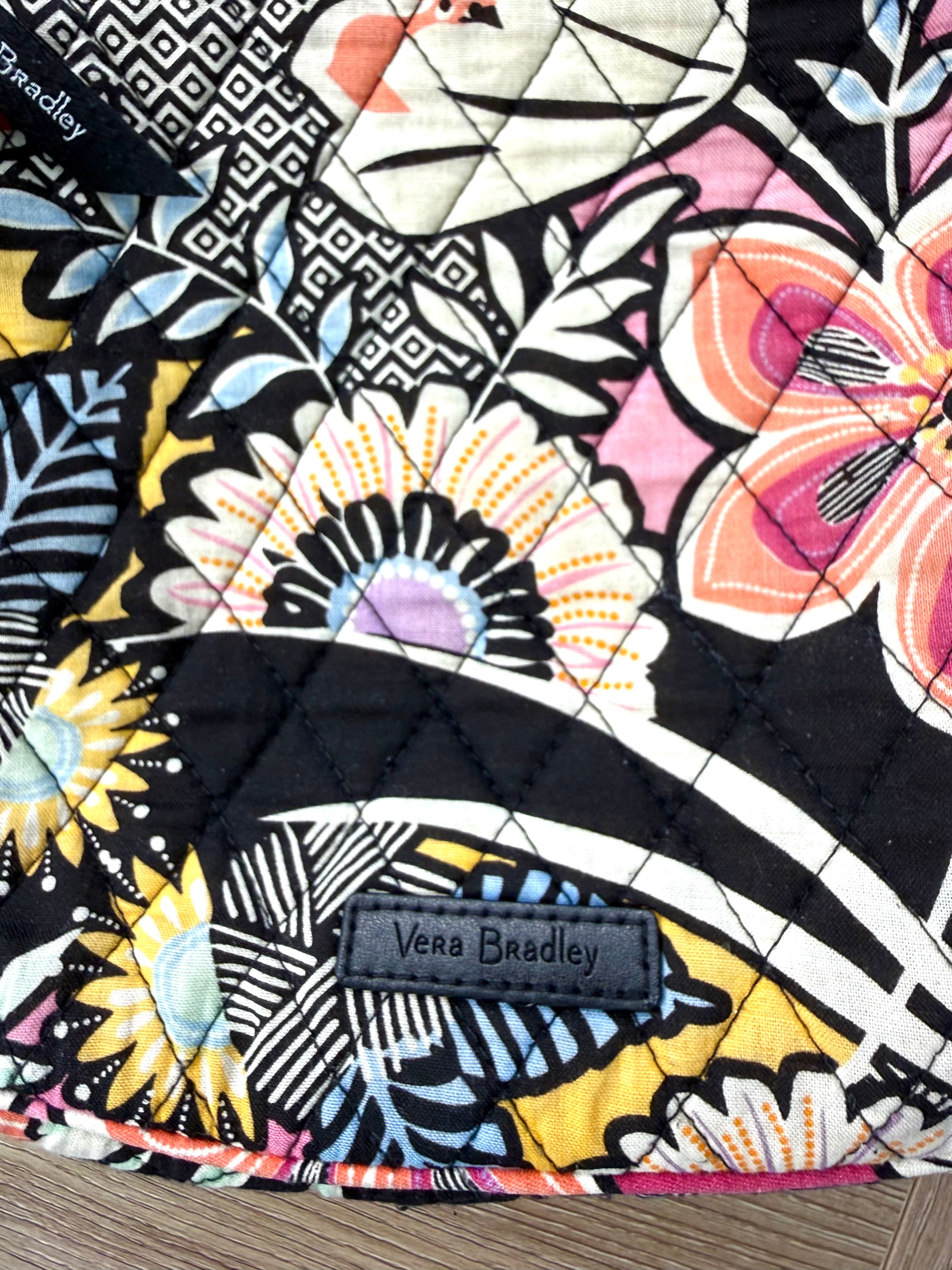 vera bradley logo on Vera Bradley Quilted Crossbody Bag  at Blue Sparrow Shop