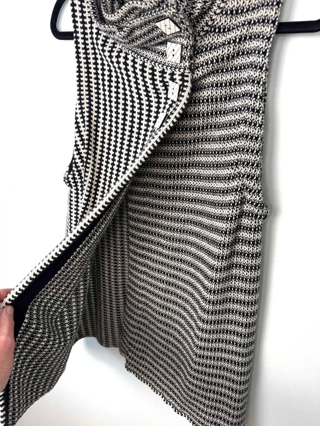 vest opening on 100% Cotton Habitat Brand Knit Cowl Neck Vest | Size M at Blue Sparrow Shop