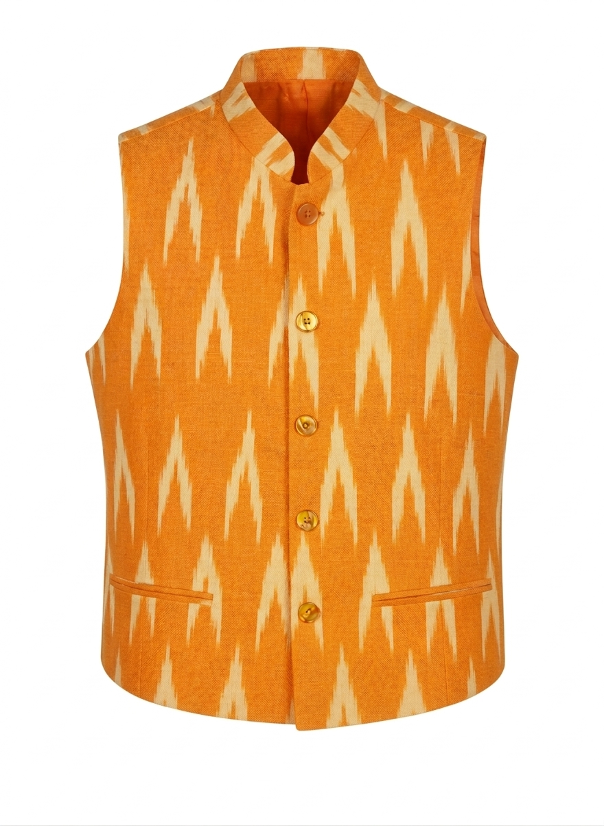 Retro Ikat Print Vest | Size L at Blue Sparrow Shop