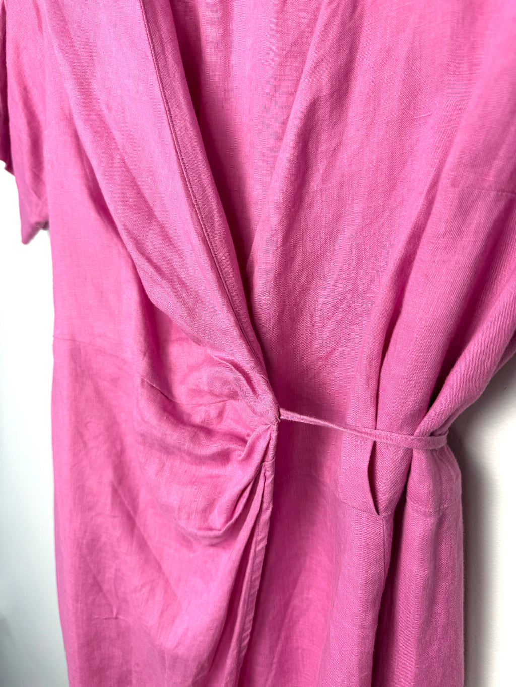 waist detail on 100% Linen Wrap Dress by & Other Stories Stockholm Atelier | Size S at Blue Sparrow Shop