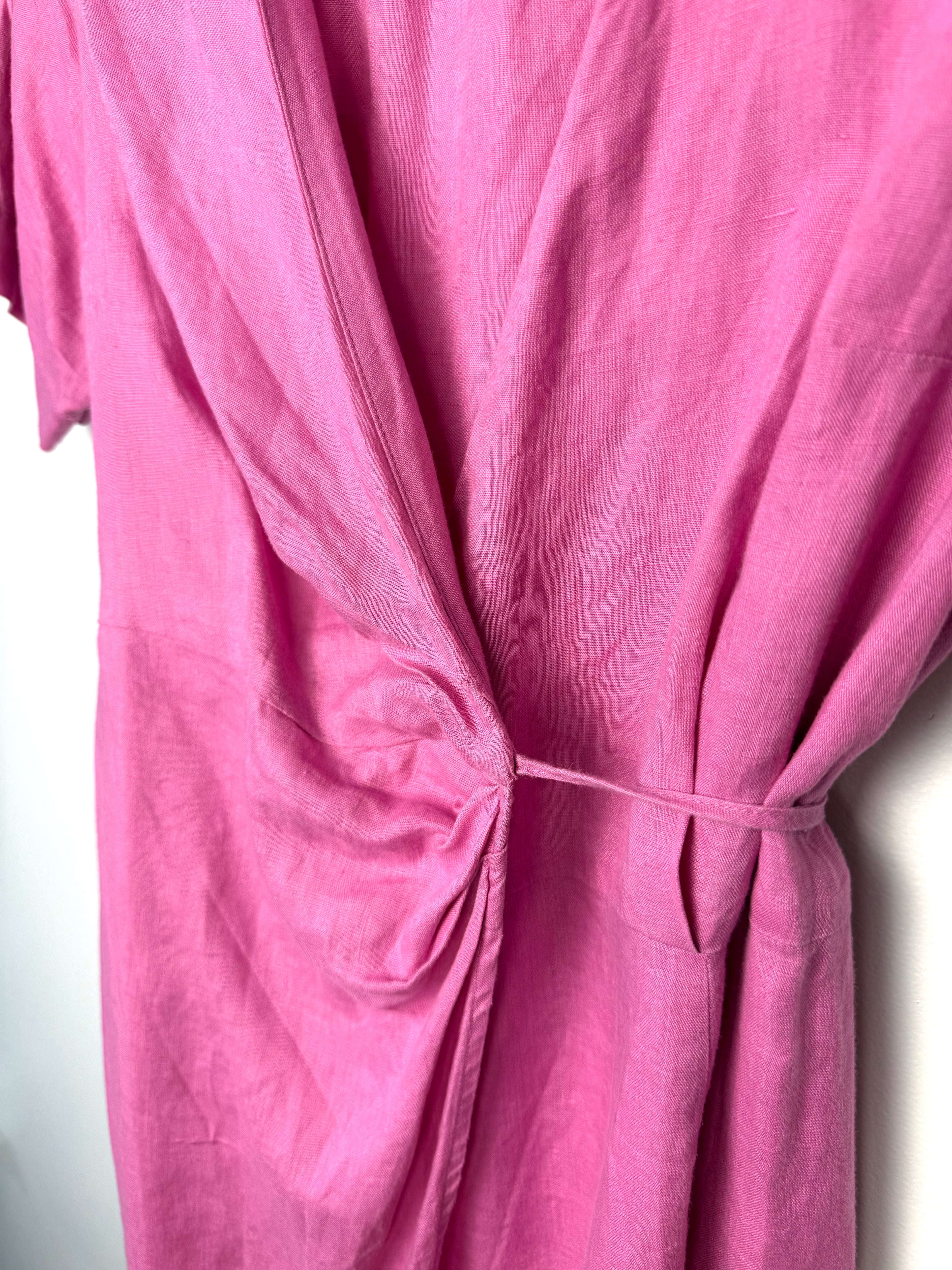 waist detail on 100% Linen Wrap Dress by & Other Stories Stockholm Atelier | Size S at Blue Sparrow Shop