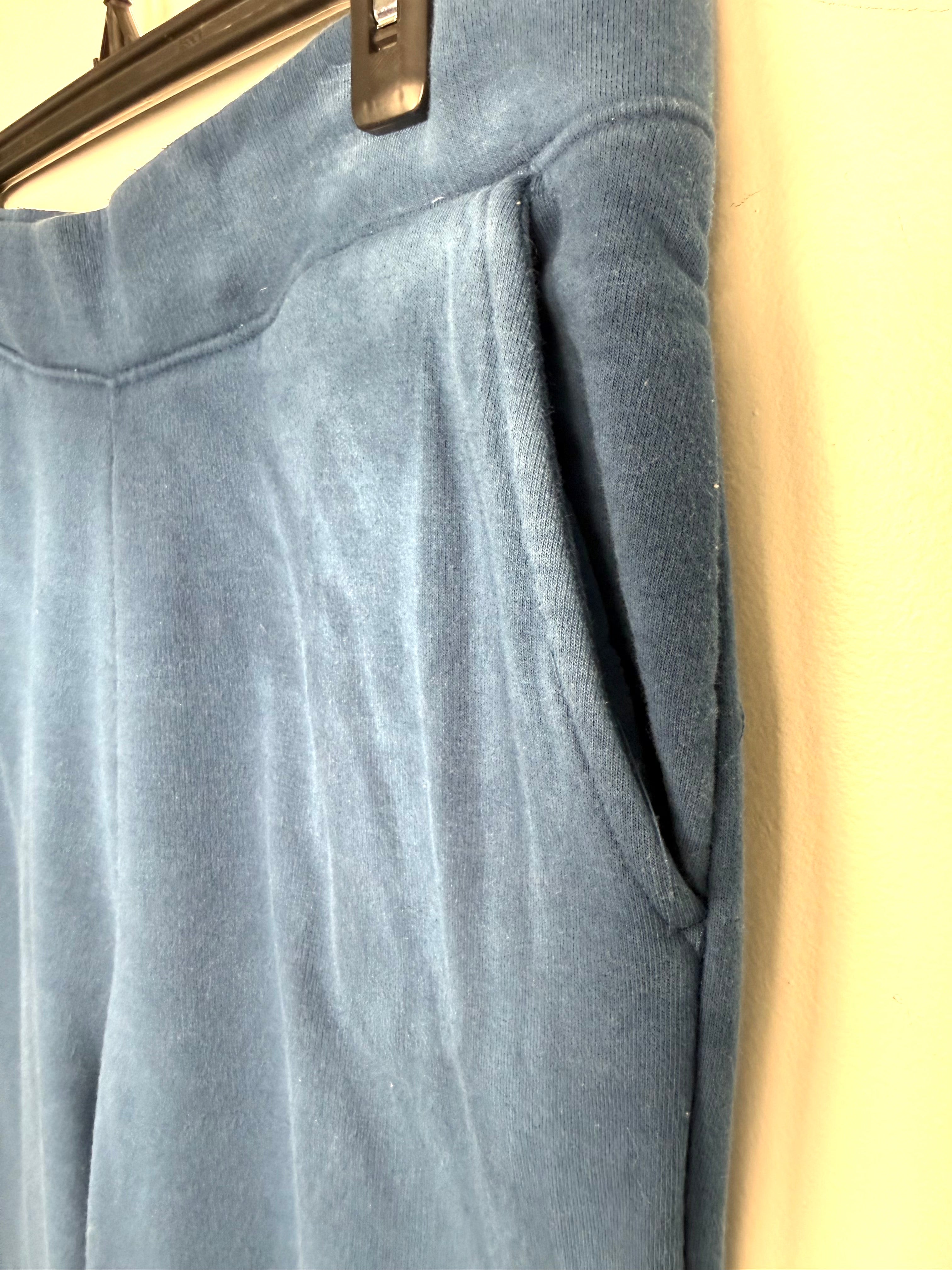 waistband detail on Lands' End Serious Sweats — Navy Rainbow Tie-Dye Joggers, Size M  at Blue Sparrow Shop