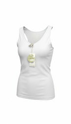 white coloured Bamboo Tank top by C'est Moi at Blue Sparrow Shop 