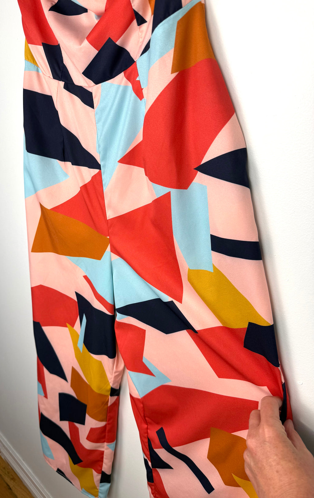 wide leg on PAPILLON Geometric Print Strapless Jumpsuit at Blue Sparrow Shop
