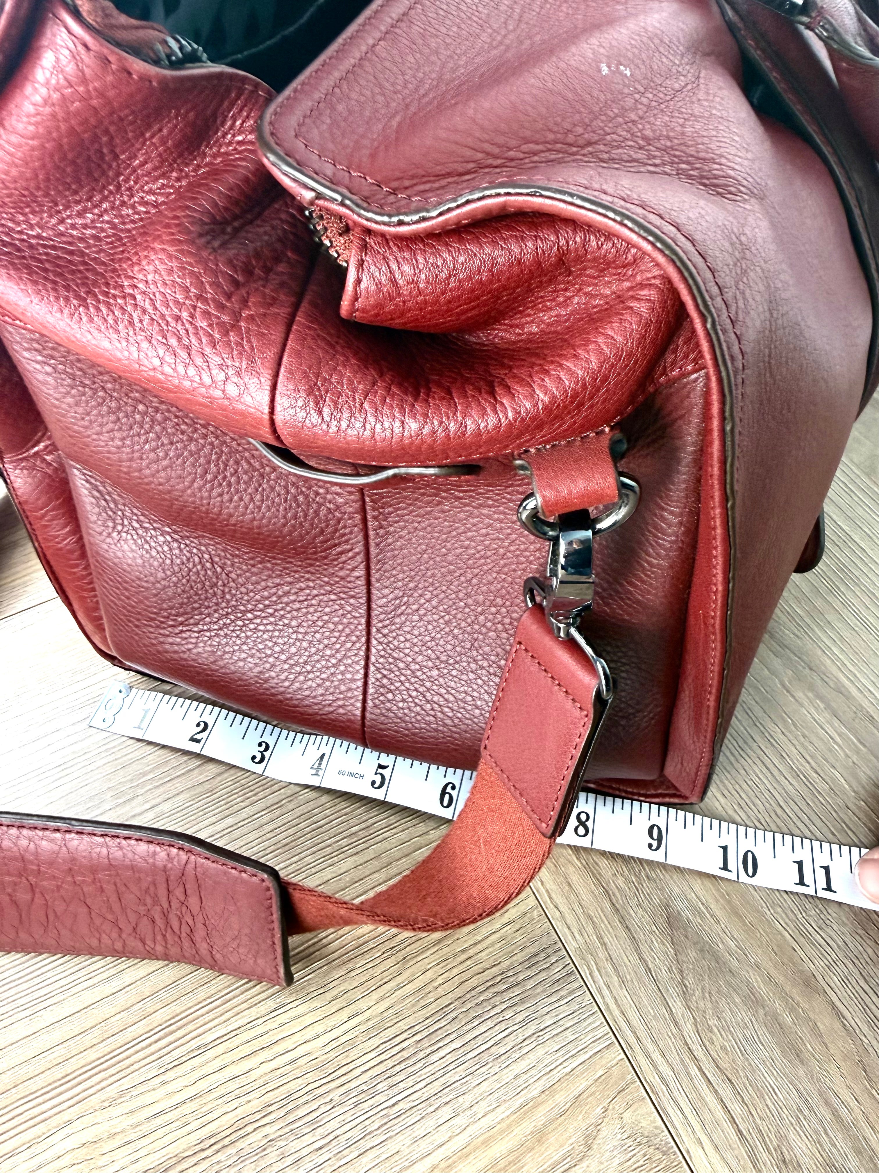 width of Ted Baker London Leather Weekend Travel Duffle Bag