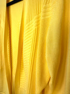 yellow ribbed knit cardigan chevron texture detail modern classic style women