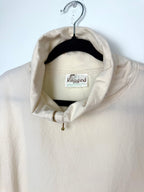 zipped collar on 100% Cotton Vintage Rugged Cotton Top | Oversized at Blue Sparrow Shop
